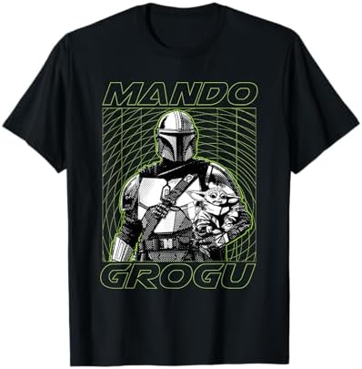 Amazon.com: Star Wars The Mandalorian Mando and Grogu Retro Style